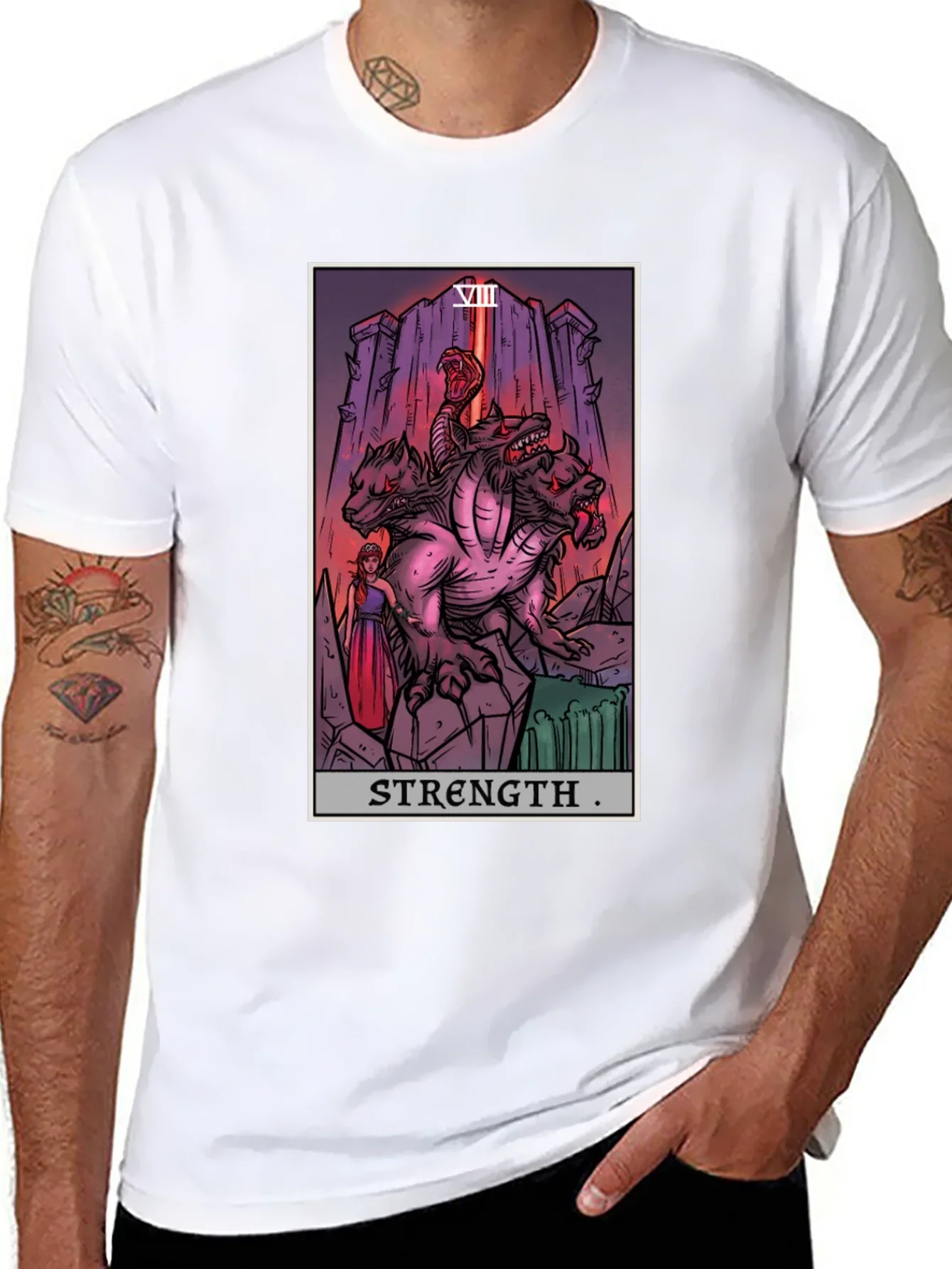 Strength Tarot Card Graphic T-Shirt