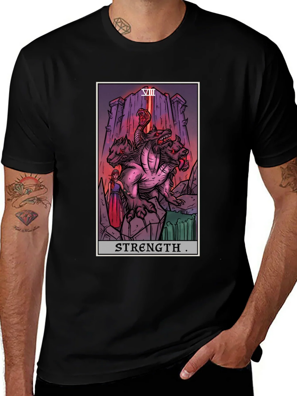 Strength Tarot Card Graphic T-Shirt