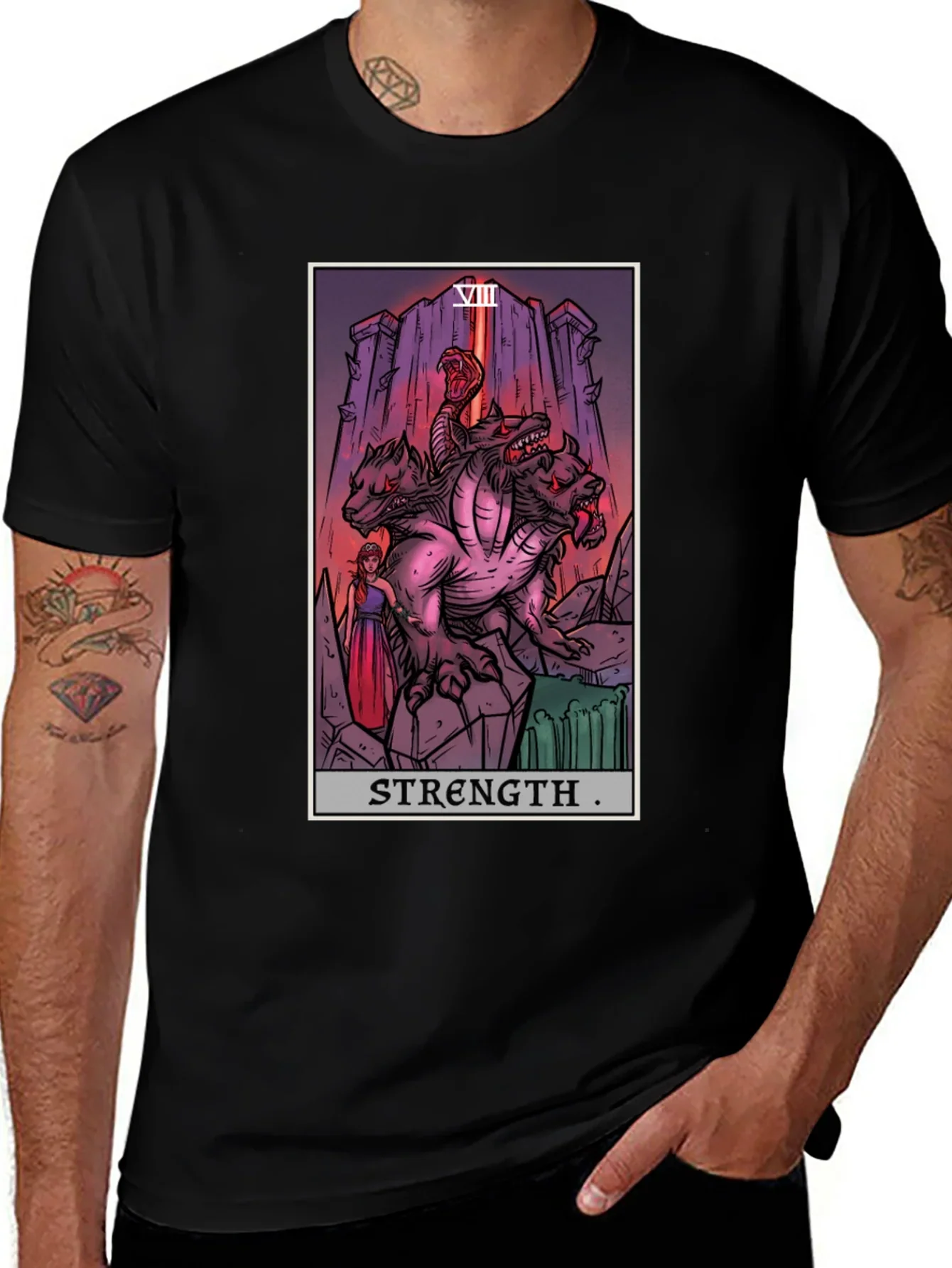 Strength Tarot Card Graphic T-Shirt