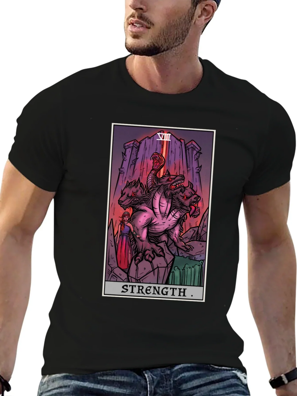Strength Tarot Card Graphic T-Shirt