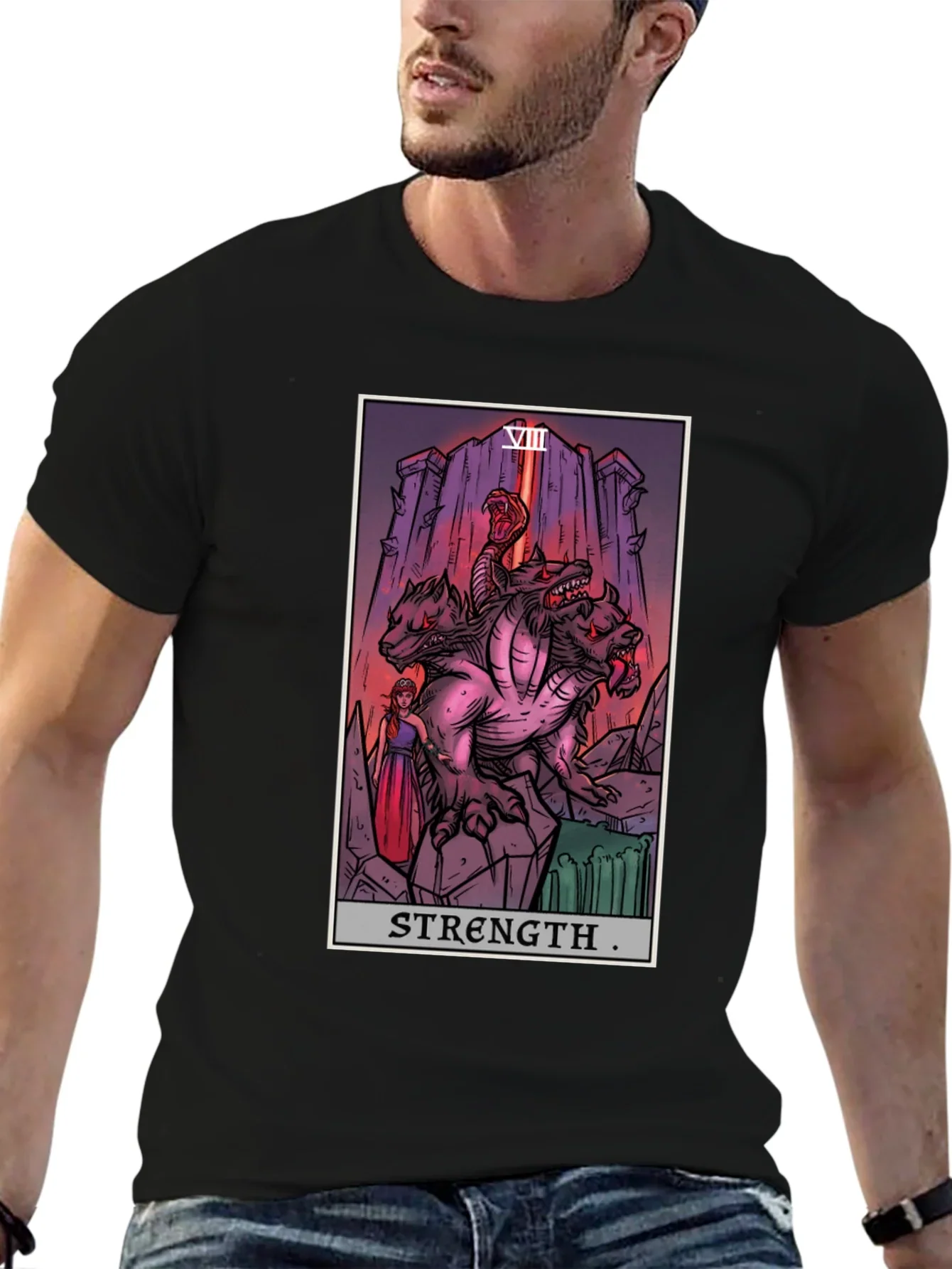 Strength Tarot Card Graphic T-Shirt
