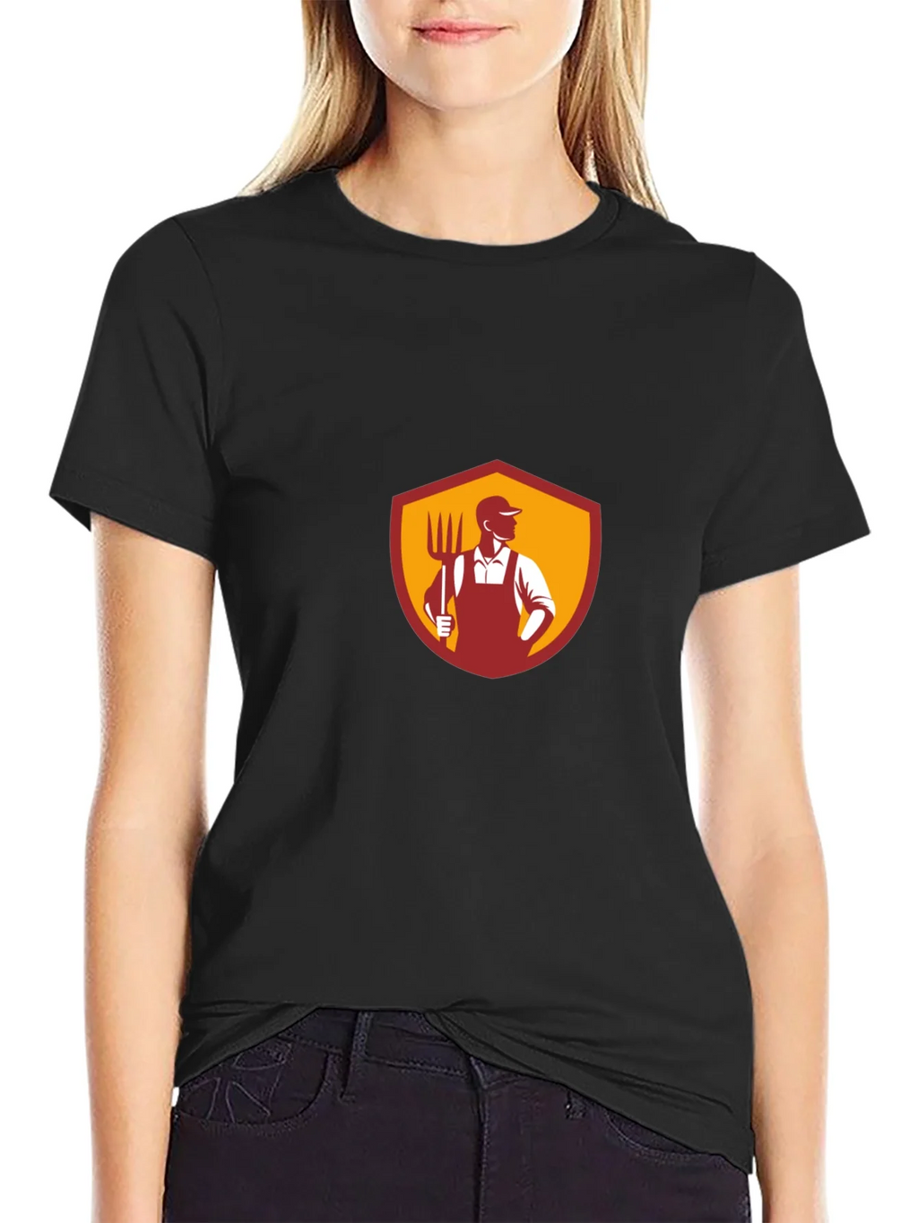 Farmer Graphic T-Shirt - Black Cotton Tee