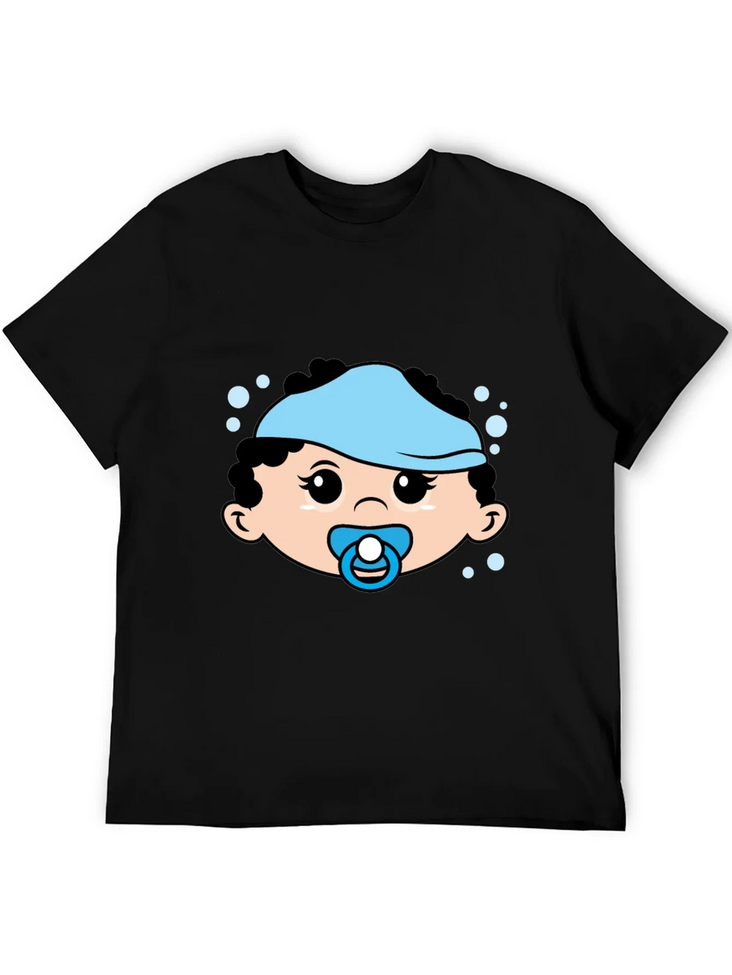 Cute Baby Graphic Tee - Black Cotton T-Shirt