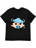 Cute Baby Graphic Tee - Black Cotton T-Shirt