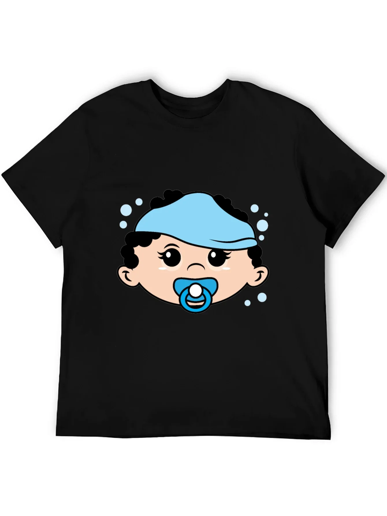 Cute Baby Graphic Tee - Black Cotton T-Shirt