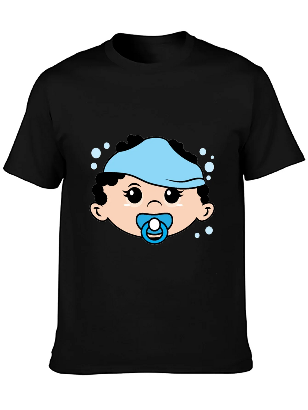 Cute Baby Graphic Tee - Black Cotton T-Shirt