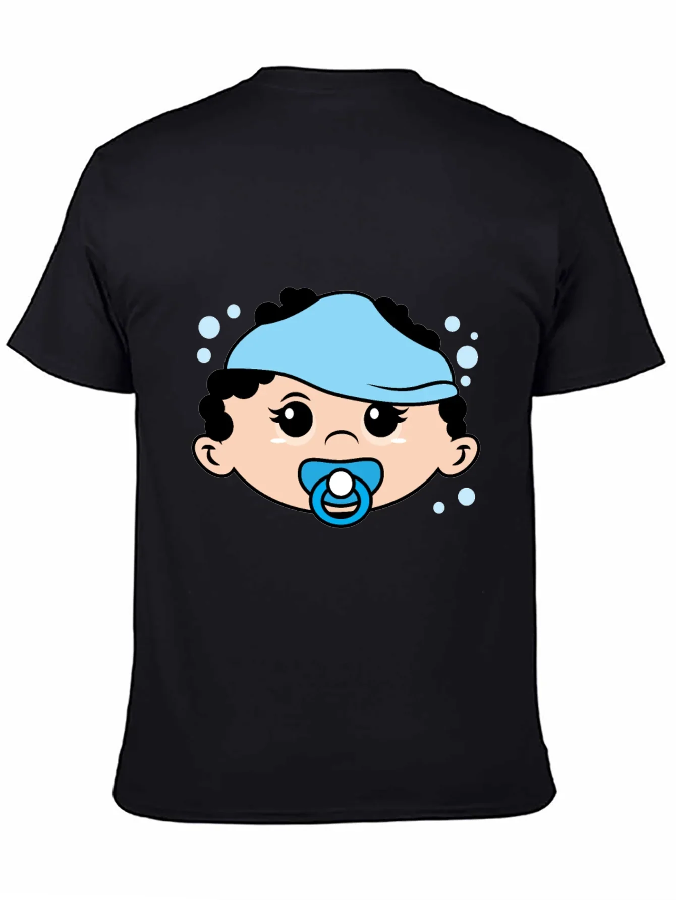 Cute Baby Graphic Tee - Black Cotton T-Shirt