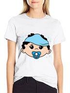 Cute Baby Graphic Tee - Black Cotton T-Shirt