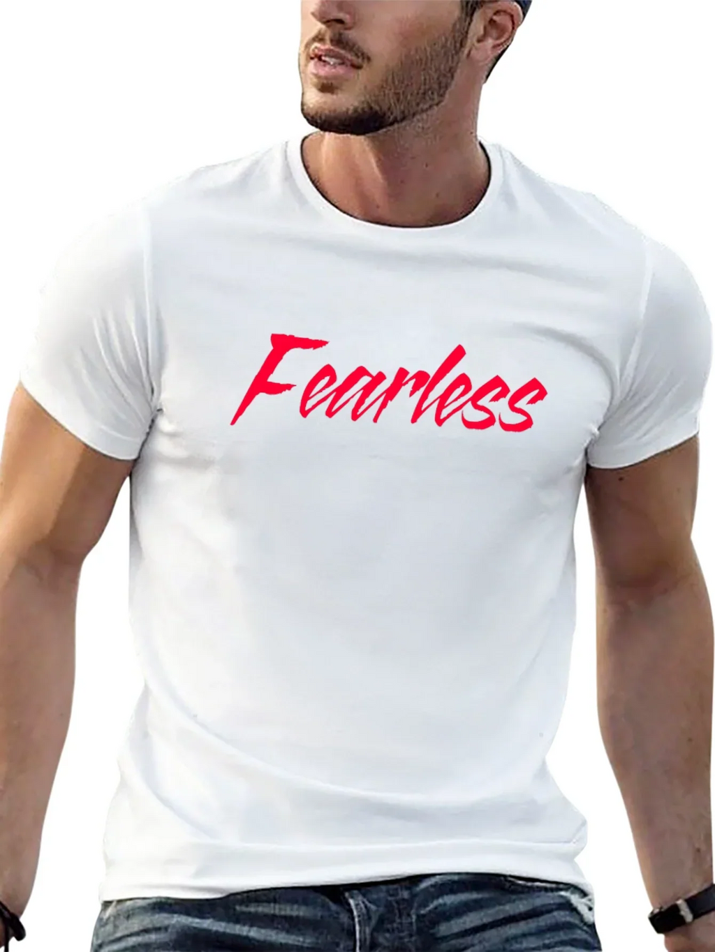 Fearless Graphic Tee - Red Text on Black T-Shirt