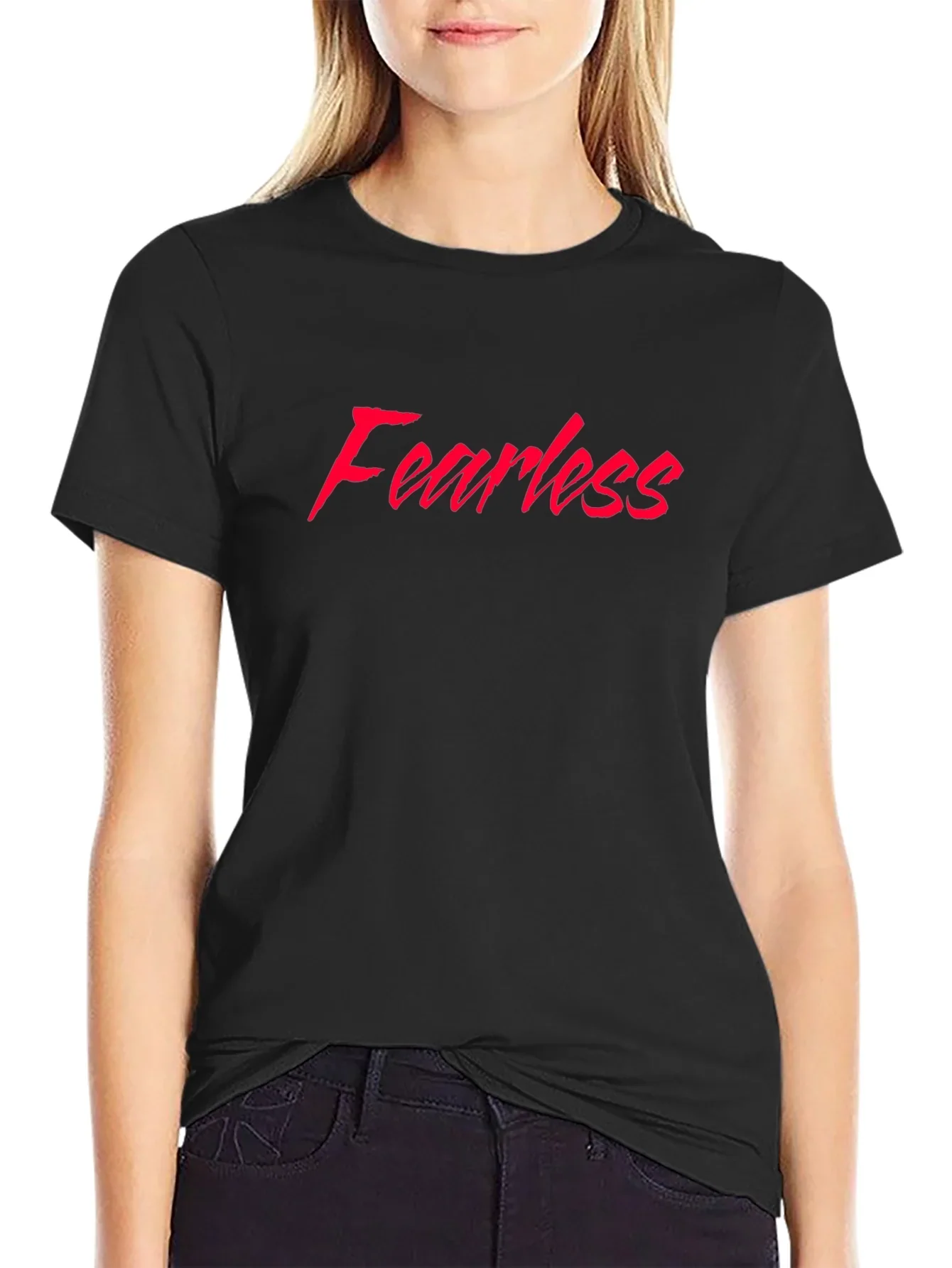 Fearless Graphic Tee - Red Text on Black T-Shirt