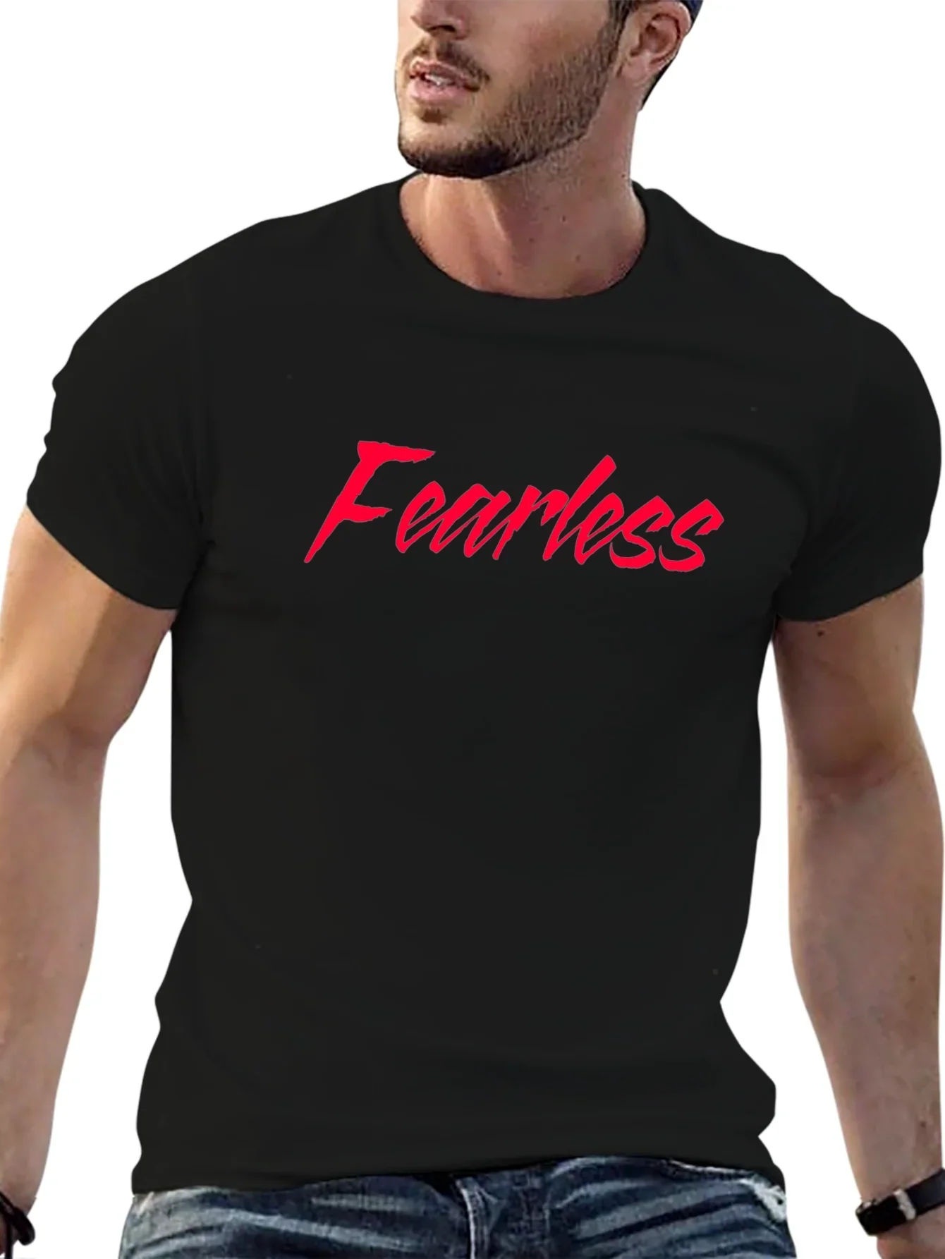 Fearless Graphic Tee - Red Text on Black T-Shirt