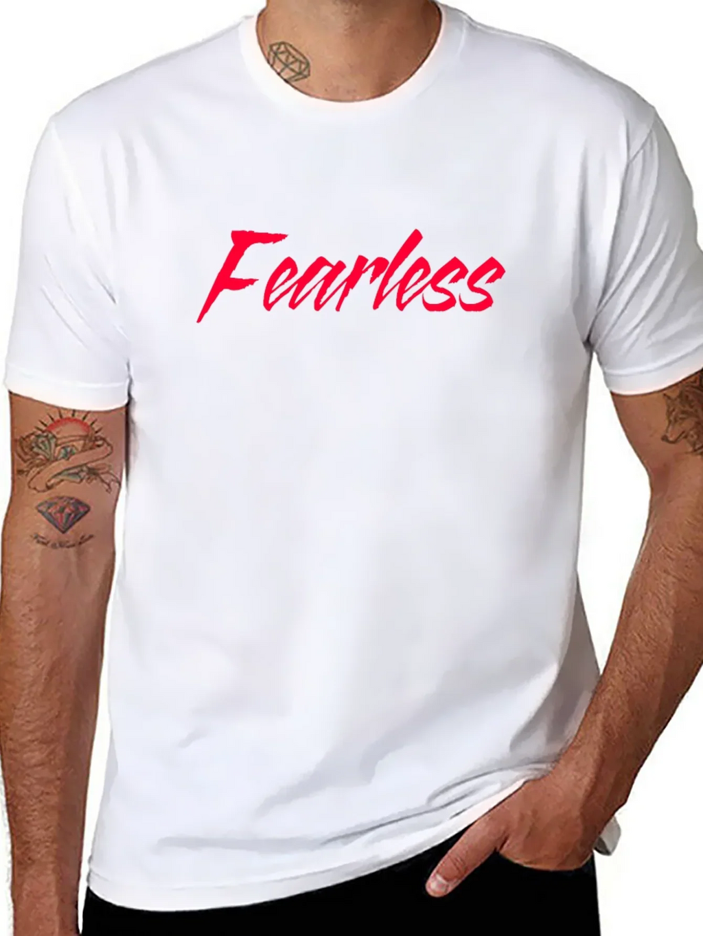 Fearless Graphic Tee - Red Text on Black T-Shirt