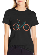 Stylish Bike Graphic Tee - Black Cotton Blend