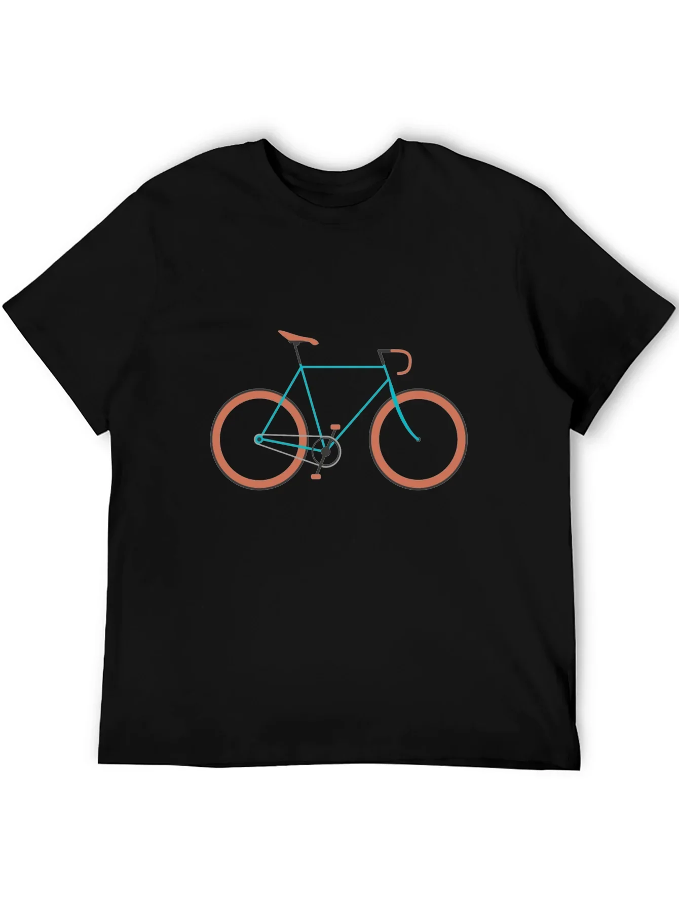 Stylish Bike Graphic Tee - Black Cotton Blend