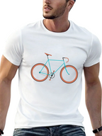 Stylish Bike Graphic Tee - Black Cotton Blend