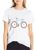 Stylish Bike Graphic Tee - Black Cotton Blend