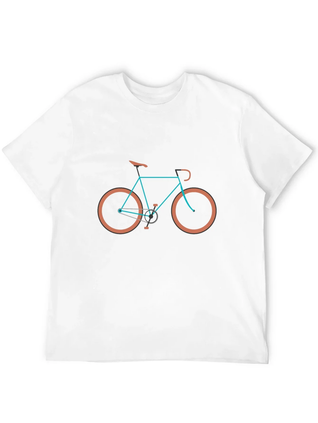 Stylish Bike Graphic Tee - Black Cotton Blend
