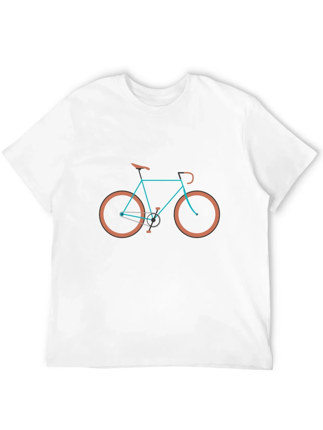 Stylish Bike Graphic Tee - Black Cotton Blend
