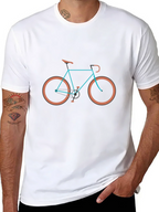 Stylish Bike Graphic Tee - Black Cotton Blend