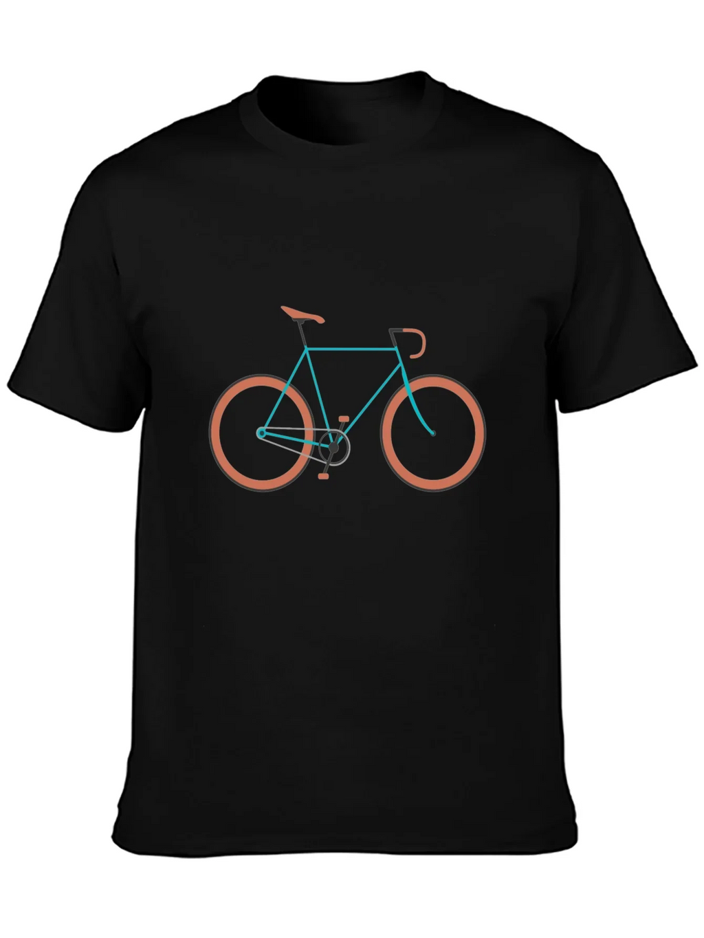 Stylish Bike Graphic Tee - Black Cotton Blend