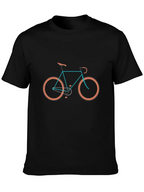 Stylish Bike Graphic Tee - Black Cotton Blend