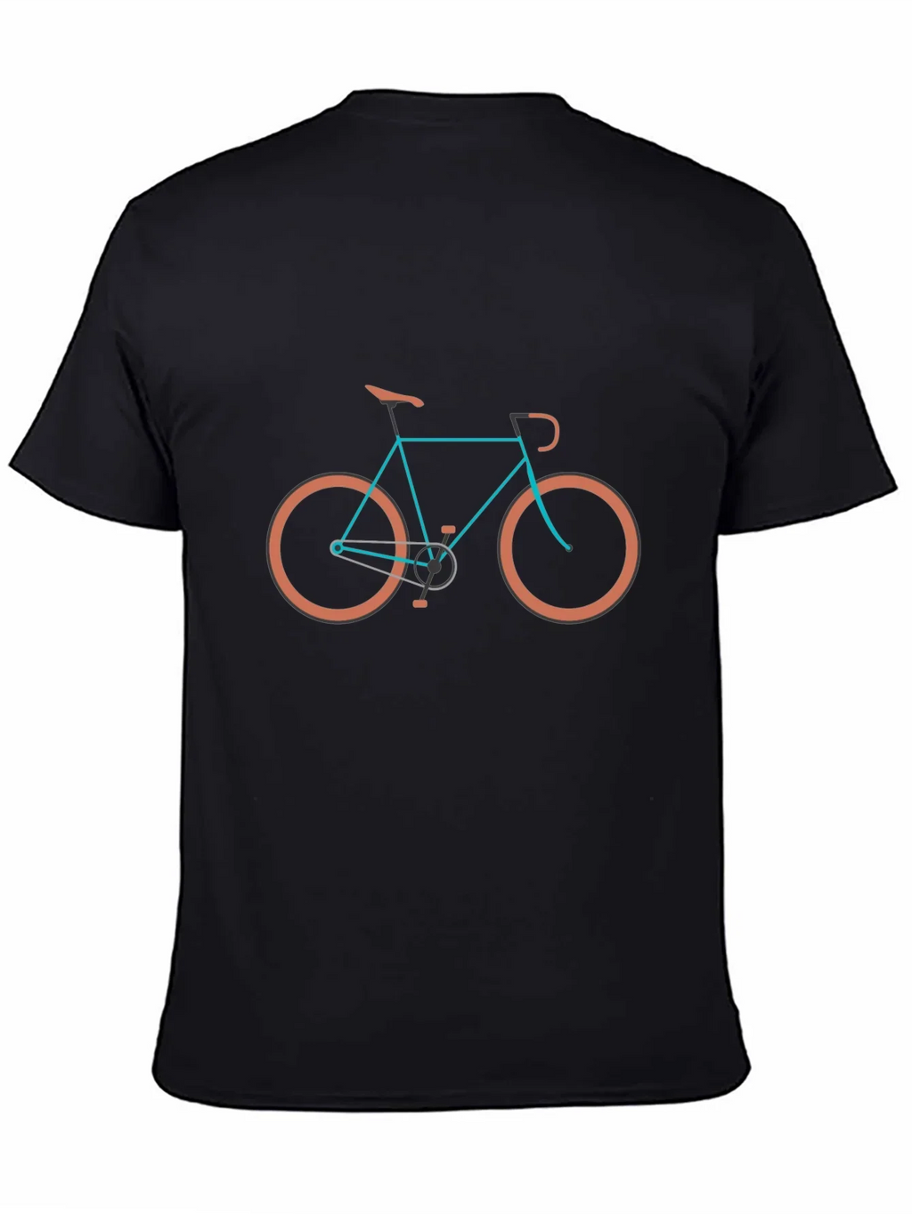 Stylish Bike Graphic Tee - Black Cotton Blend