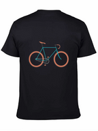 Stylish Bike Graphic Tee - Black Cotton Blend