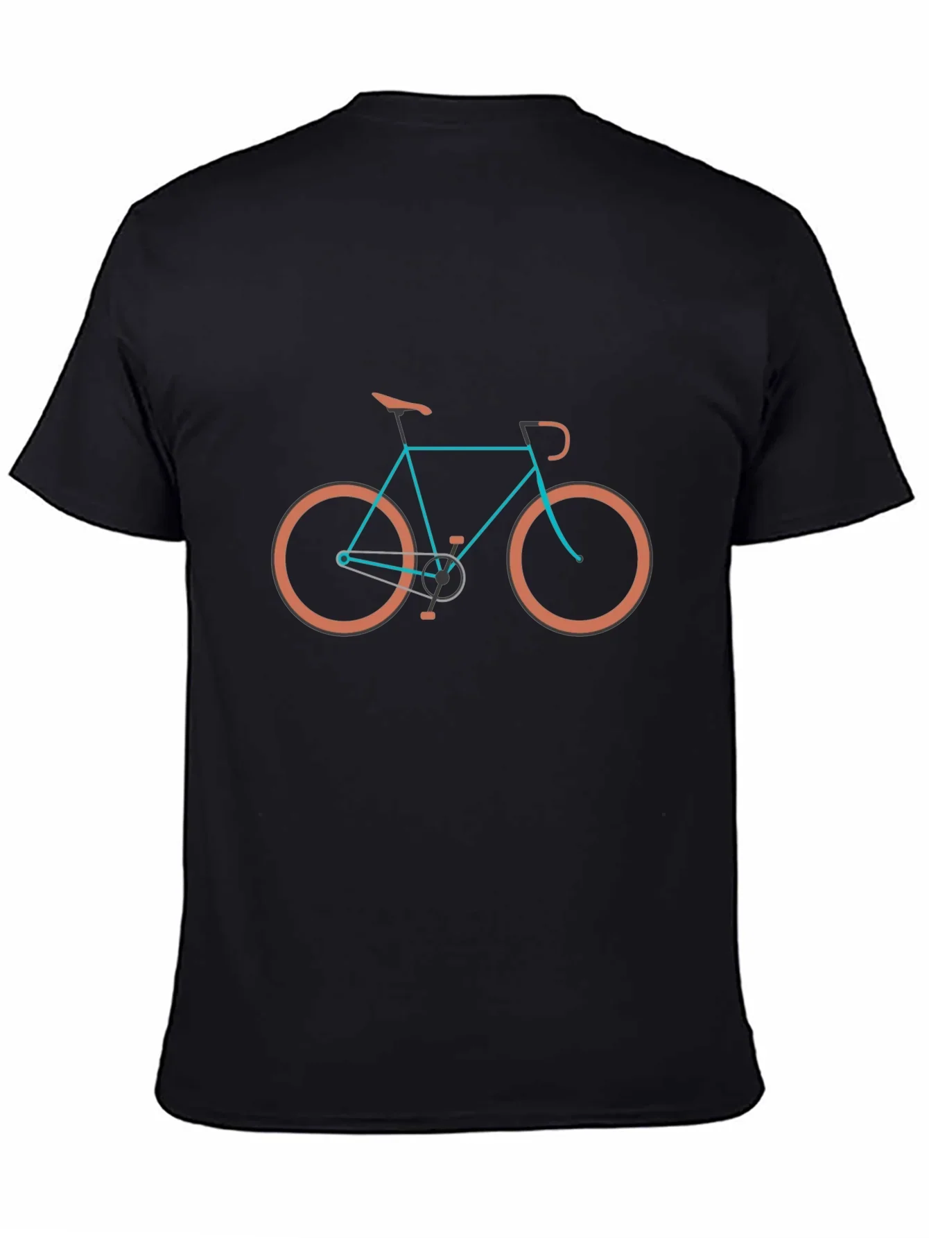 Stylish Bike Graphic Tee - Black Cotton Blend