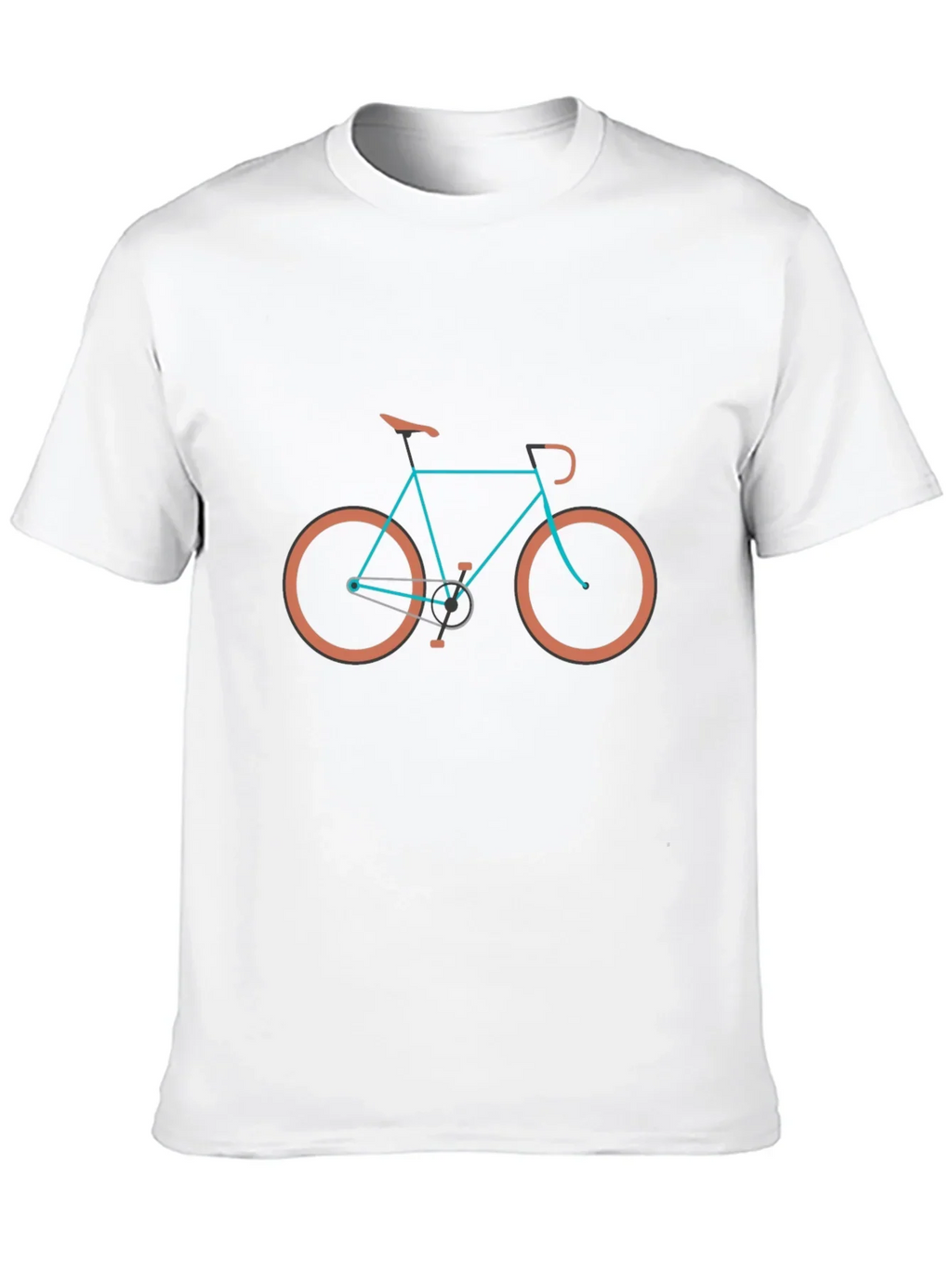 Stylish Bike Graphic Tee - Black Cotton Blend