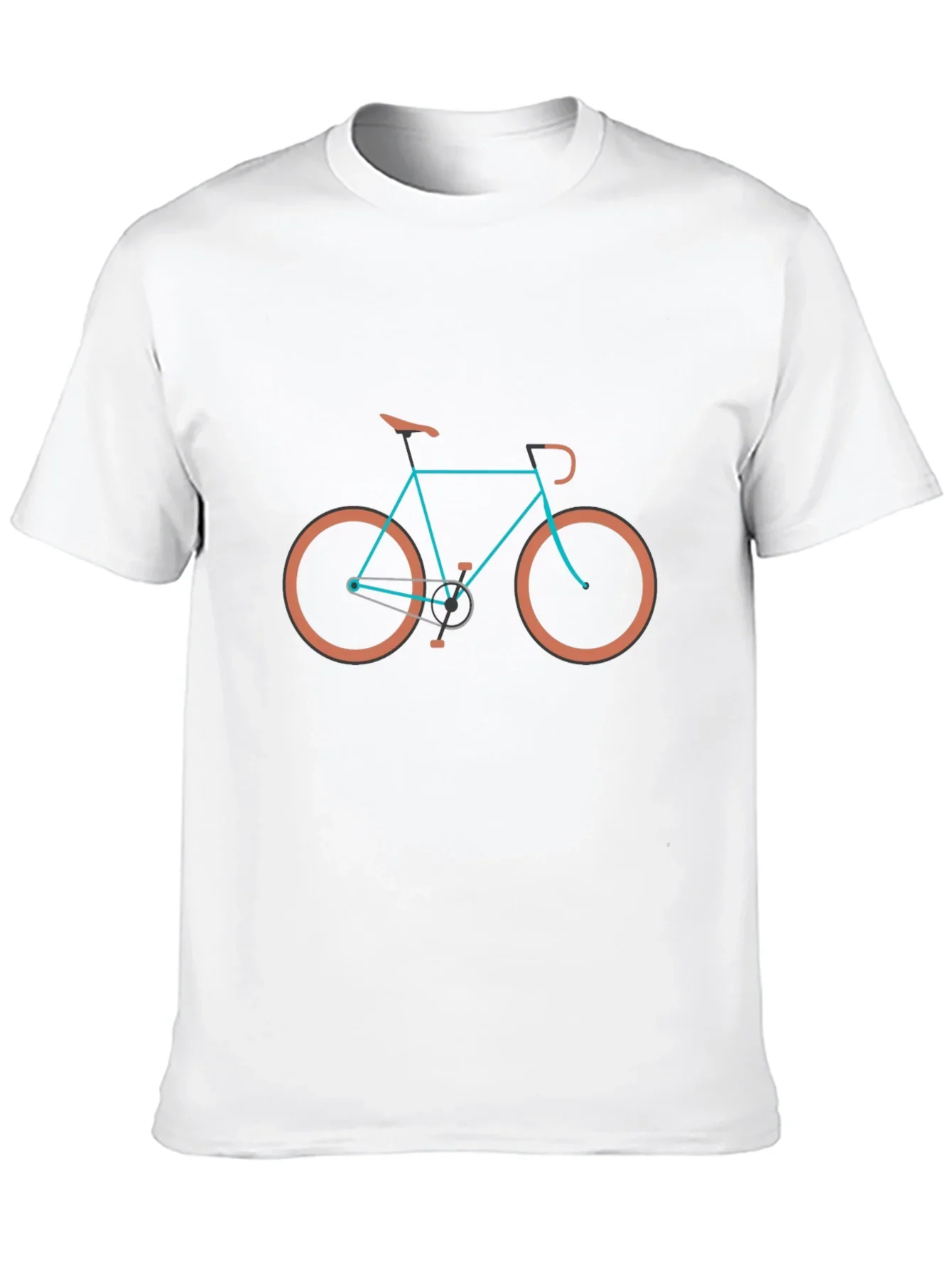 Stylish Bike Graphic Tee - Black Cotton Blend