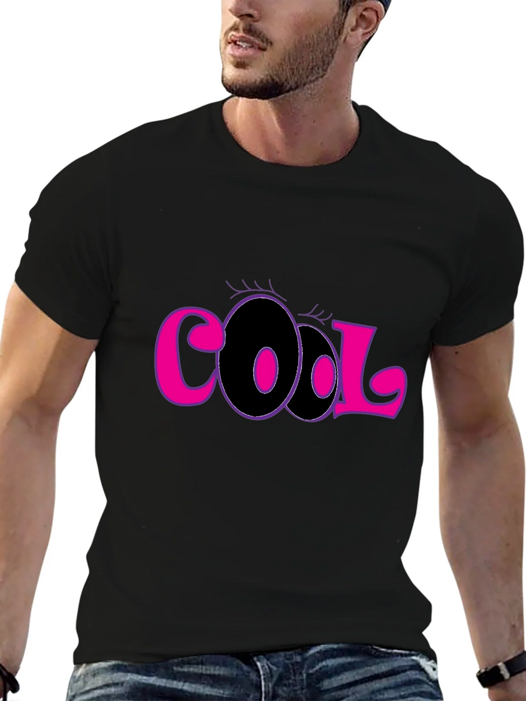 Cool Graphic Tee - Stylish Black Cotton T-Shirt