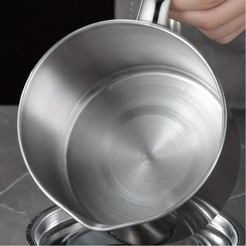 1pc Stainless Steel Grease Container With Strainer And Colander - Easy Grease Storage And Hands-Food And Catering Tools, Free Grease Jar Holder For Kitchen Cooking