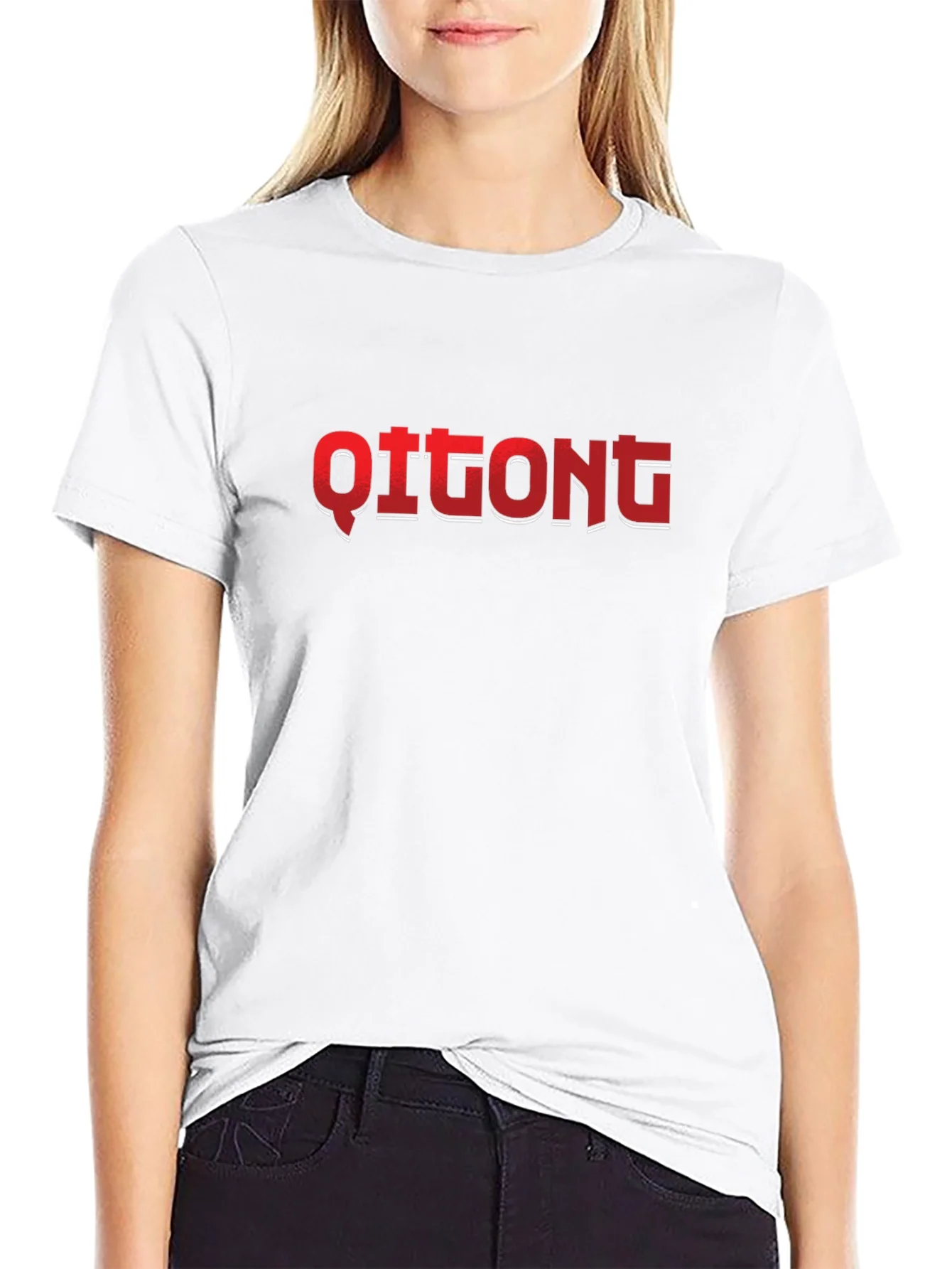 Qitong Graphic Black Tee