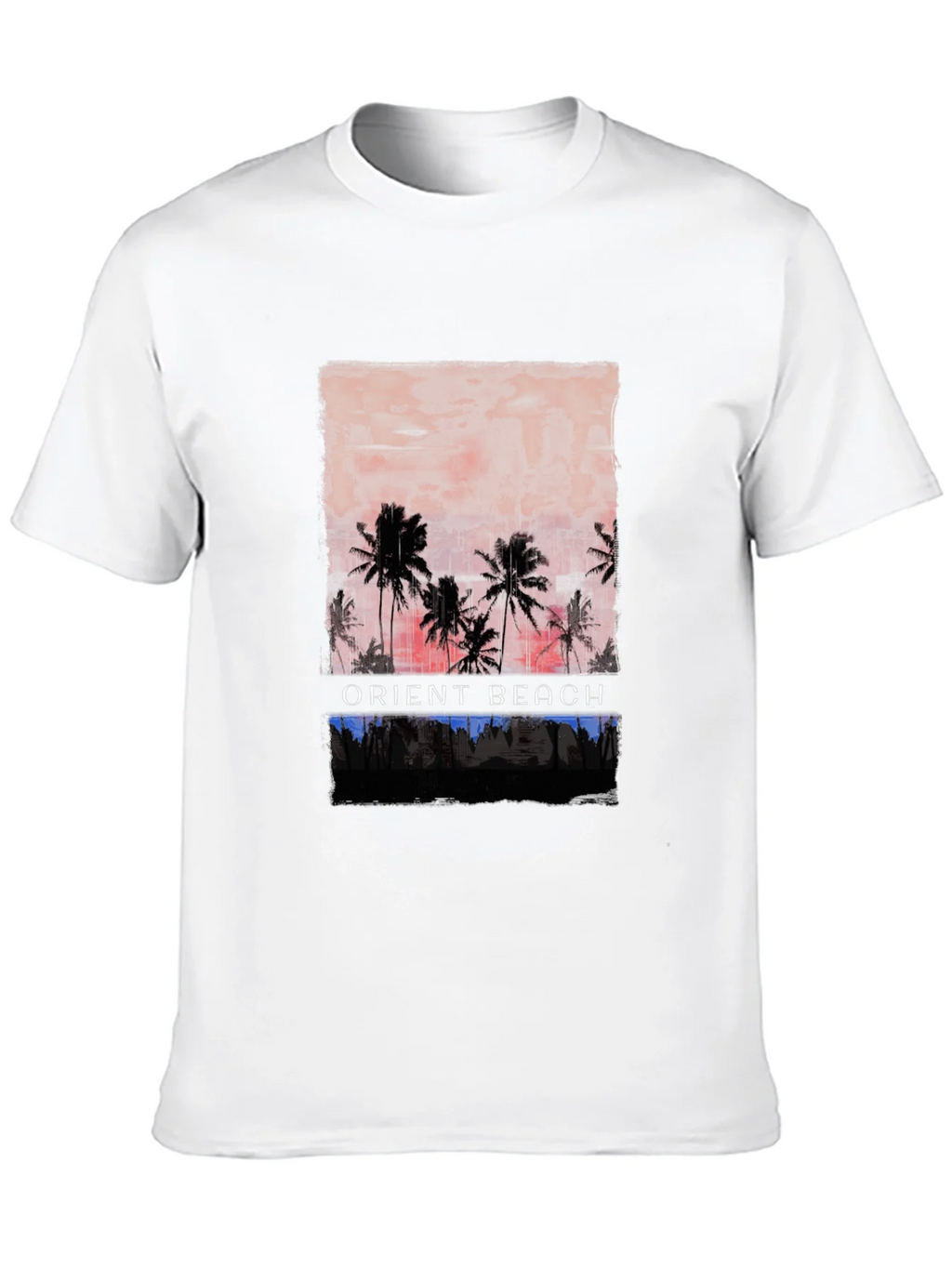 Orient Beach Palm Tree Graphic T-Shirt