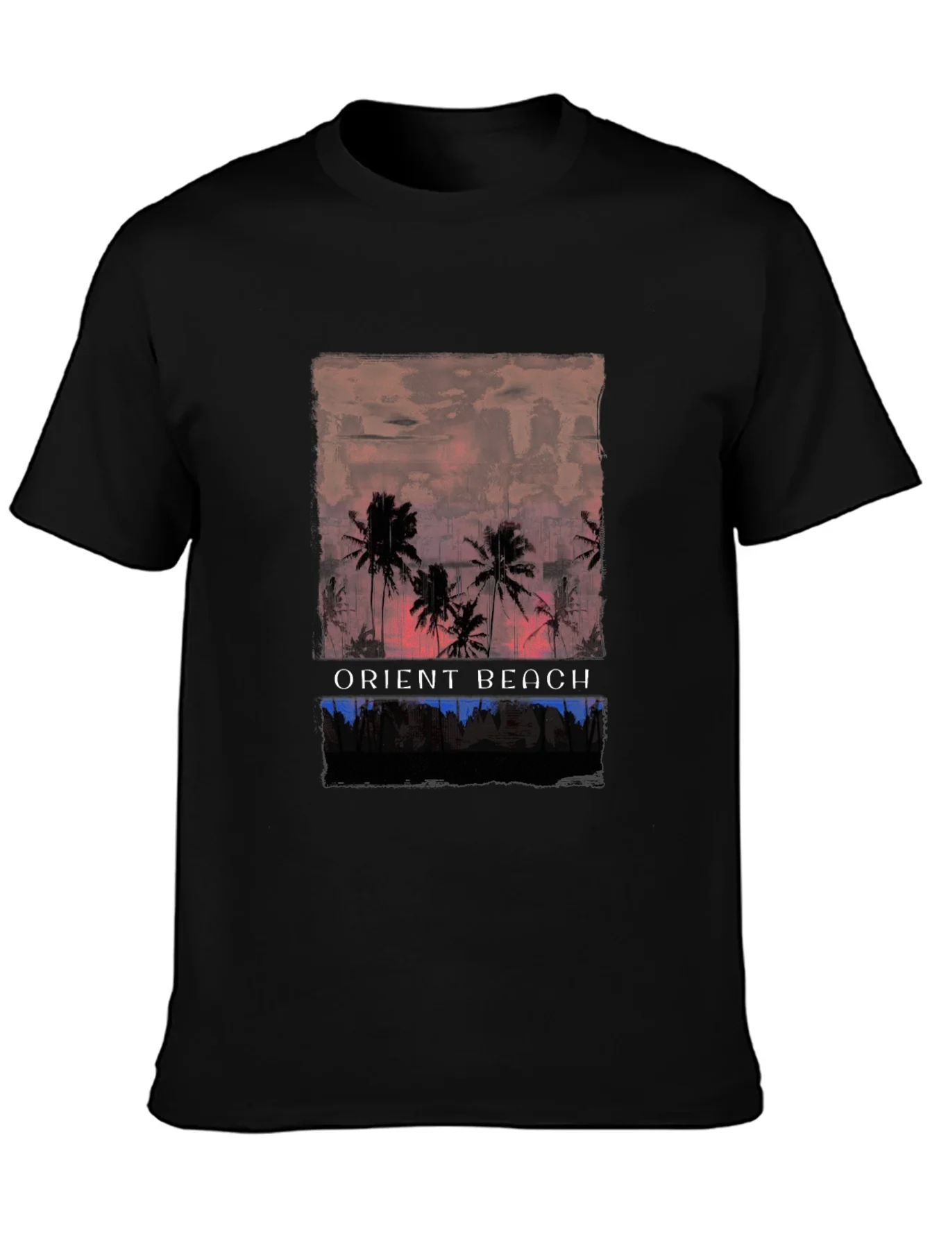 Orient Beach Palm Tree Graphic T-Shirt