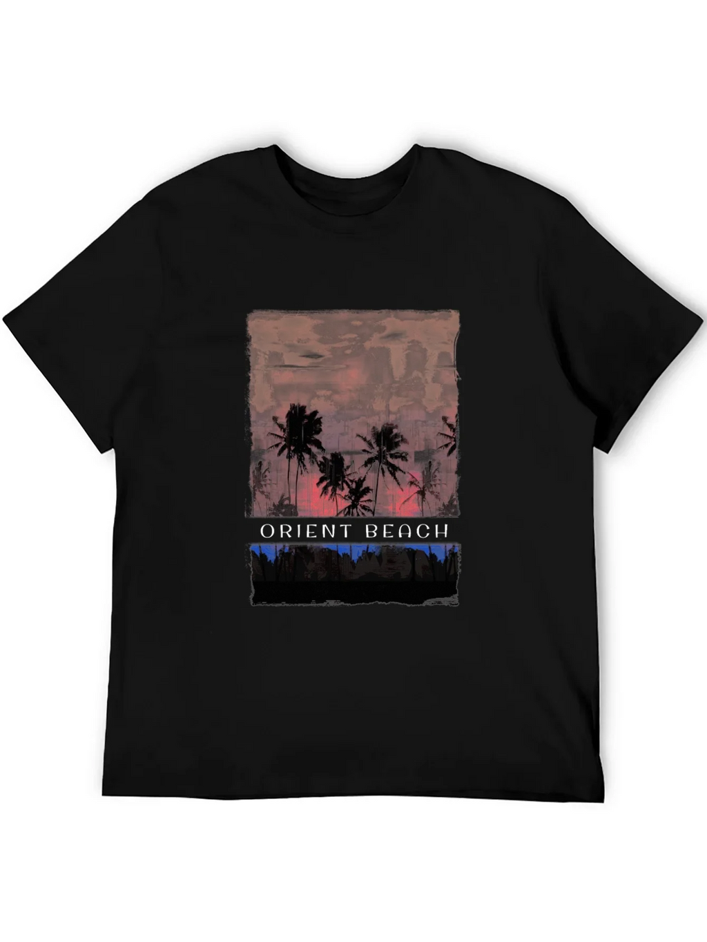 Orient Beach Palm Tree Graphic T-Shirt