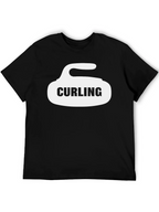 Curling Stone Graphic T-Shirt - Black Cotton Tee