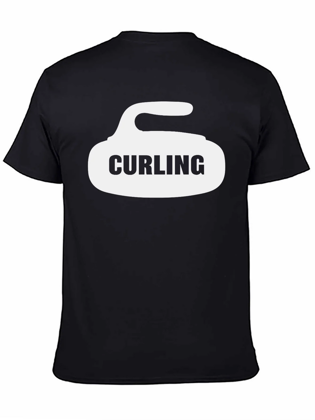 Curling Stone Graphic T-Shirt - Black Cotton Tee