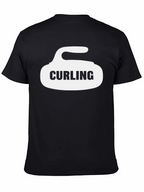 Curling Stone Graphic T-Shirt - Black Cotton Tee