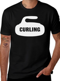 Curling Stone Graphic T-Shirt - Black Cotton Tee