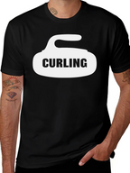 Curling Stone Graphic T-Shirt - Black Cotton Tee