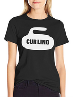 Curling Stone Graphic T-Shirt - Black Cotton Tee