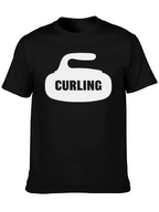 Curling Stone Graphic T-Shirt - Black Cotton Tee