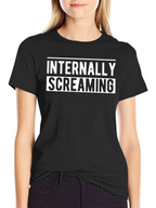 Internally Screaming Graphic Tee - Black Cotton Blend