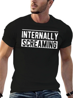 Internally Screaming Graphic Tee - Black Cotton Blend