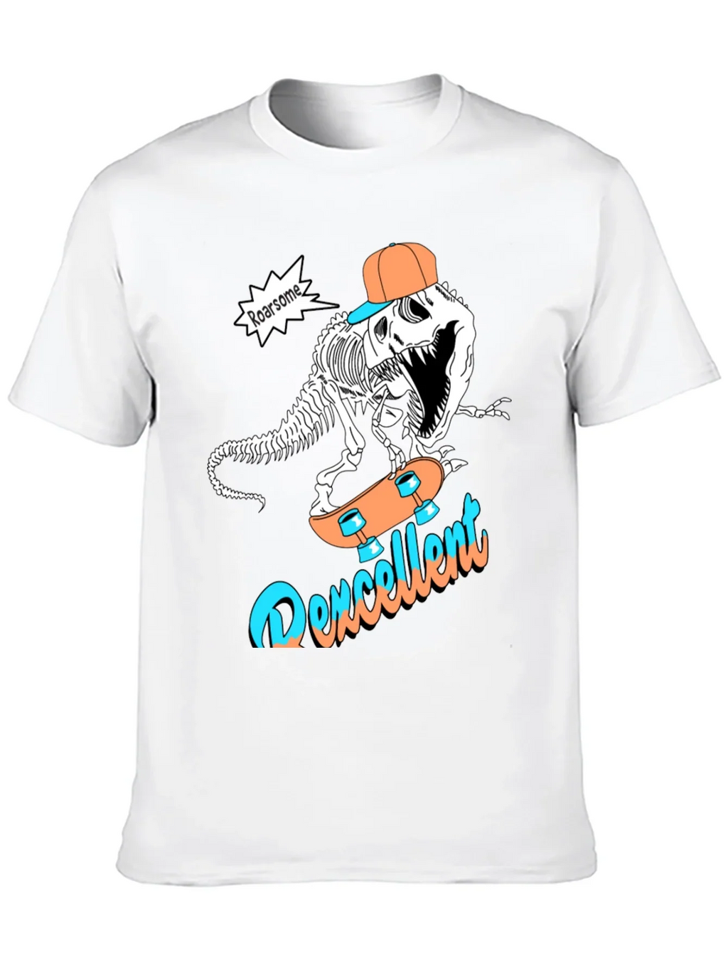 Roarsome Dino Skateboarder Graphic Tee