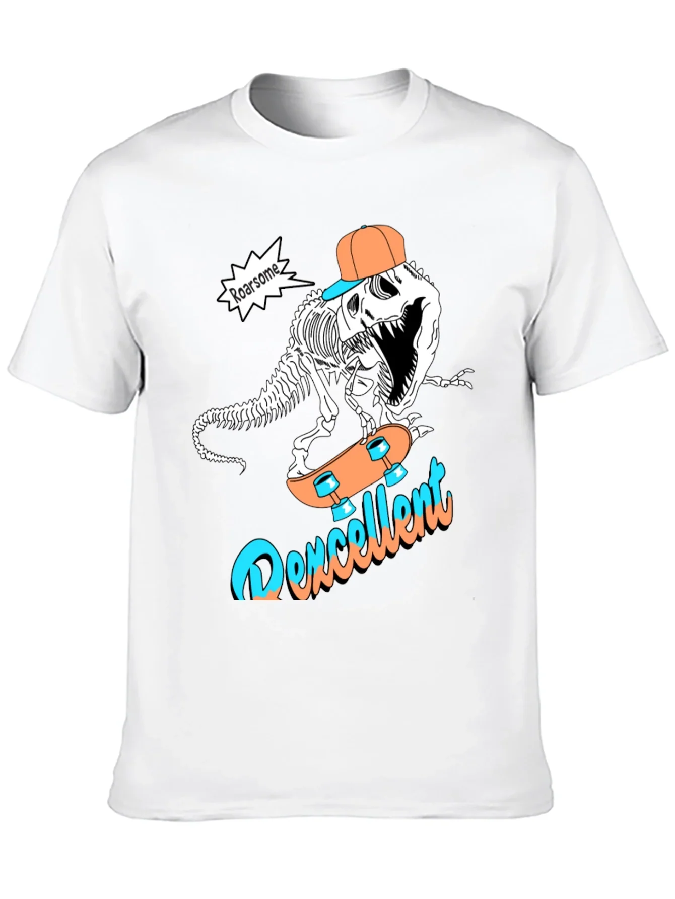 Roarsome Dino Skateboarder Graphic Tee