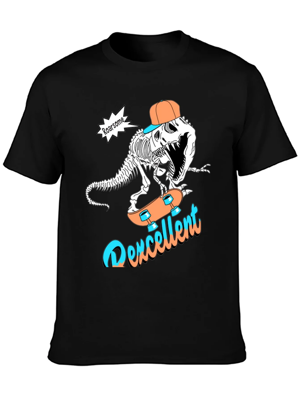 Roarsome Dino Skateboarder Graphic Tee