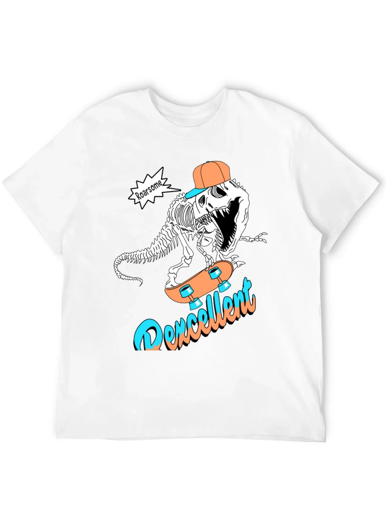 Roarsome Dino Skateboarder Graphic Tee