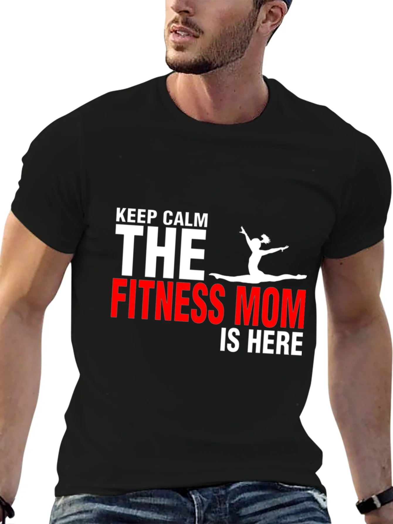 Fitness Mom T-Shirt - Keep Calm Gym Motivation